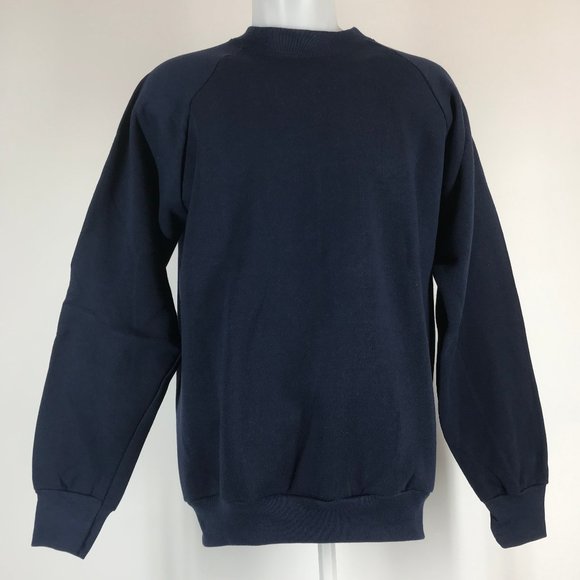 Vintage MADE IN USA Fruit of the Loom sweatshirts Navy NWT - Picture 1 of 7